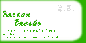 marton bacsko business card